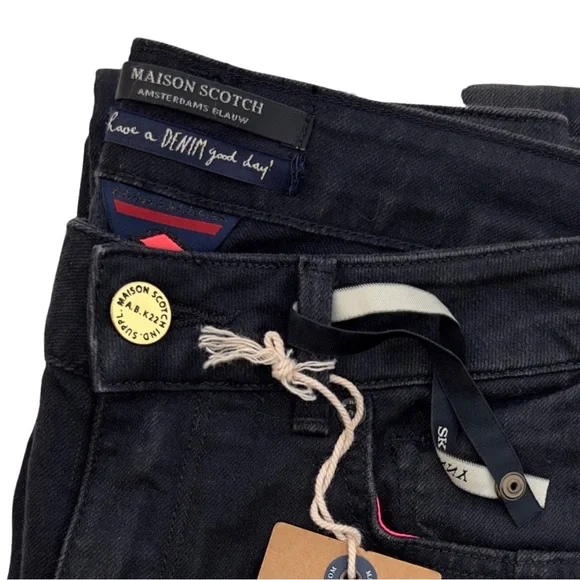 Maison Scotch Parisienne Skinny Jean Leather Patchwork - Picture 11 of 13